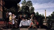 Esaias Van de Velde Merry company banqueting on a terrace oil on canvas